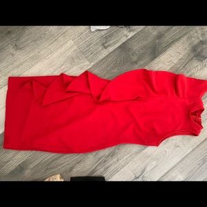 Red ruffle dress